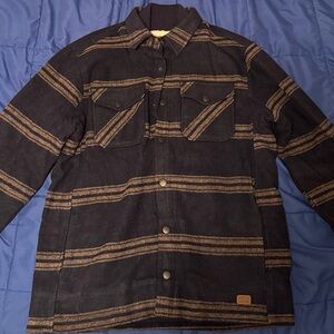 Men's Striped Jacket -  Navy and Brown